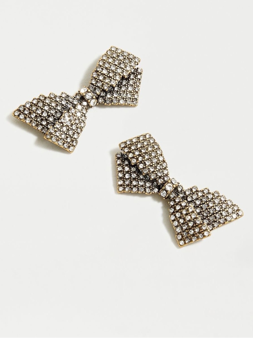 J. Crew Bow Earrings Crystal Encrusted
